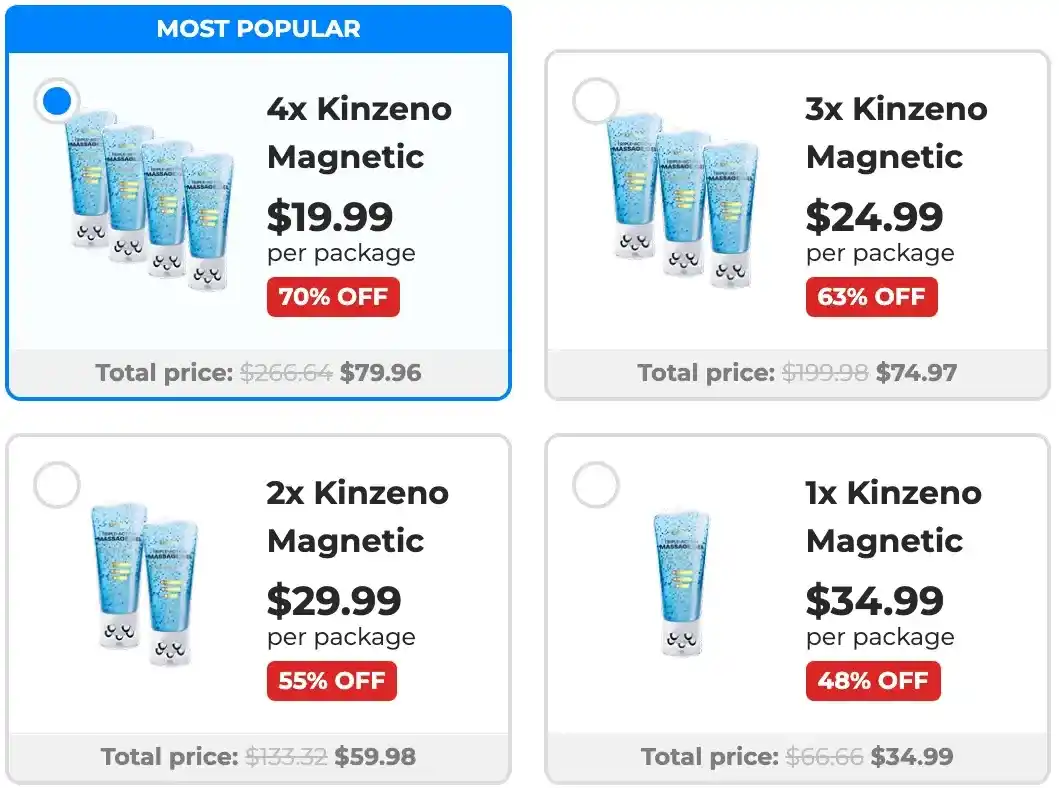 Kinzeno Magnetic Gel Roller Order Pricing